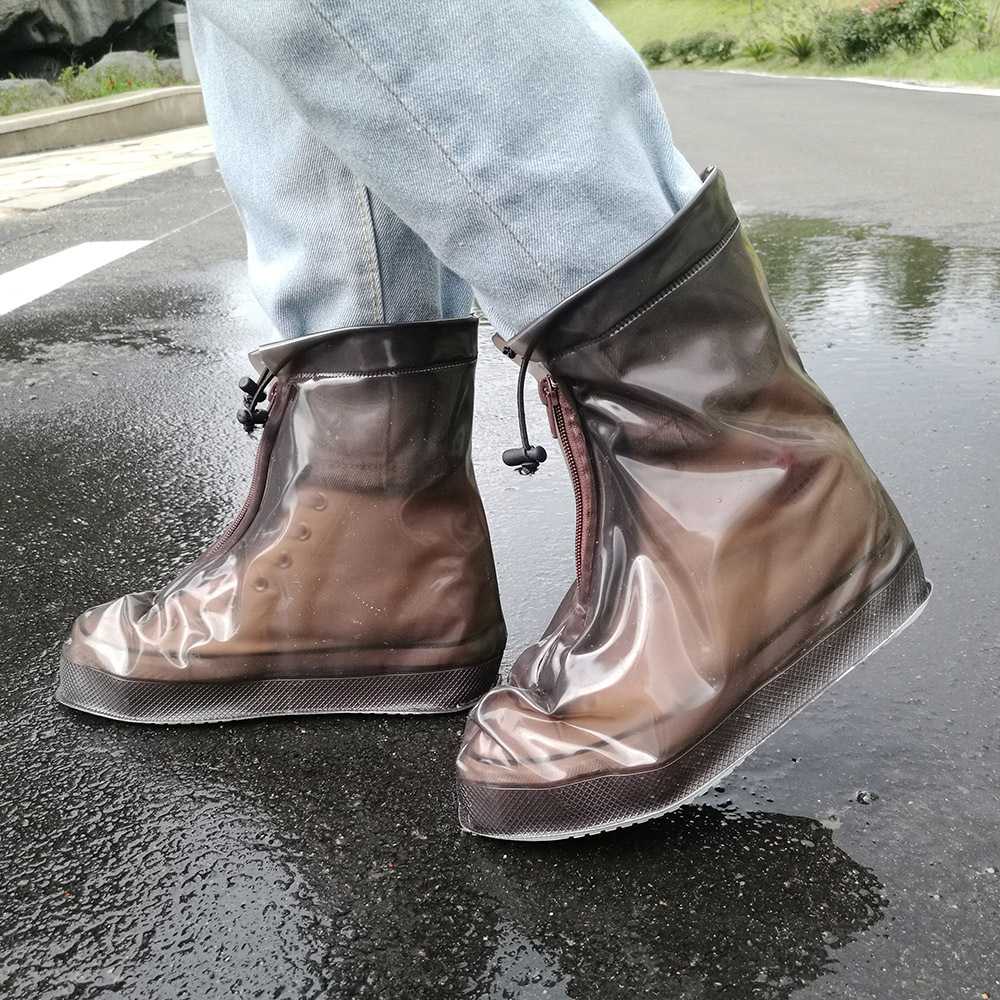 新款直销加厚透明雨鞋套防滑户外成人防水雨鞋套时尚男女鞋套现货