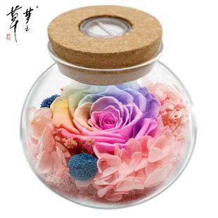 直销直销led彩色发光永生花玫瑰圣诞情人节表白礼物许愿玻璃 新款