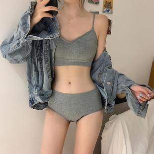 韩版 女2023新款 日系少女运动内衣聚拢小胸美 直销性感内衣套装 新款