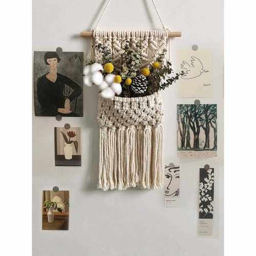 新款直销OQ5M挂毯家居墙壁挂饰干花花束客厅花环装饰挂件墙面房间