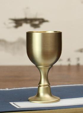 新款直销黄铜酒杯高脚杯铜酒杯家用居家摆件酒店宾馆客厅高档酒杯