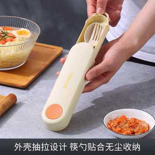 新款 便携餐具三件套一人用小学生外带旅行可 直销VFP筷子勺子套装