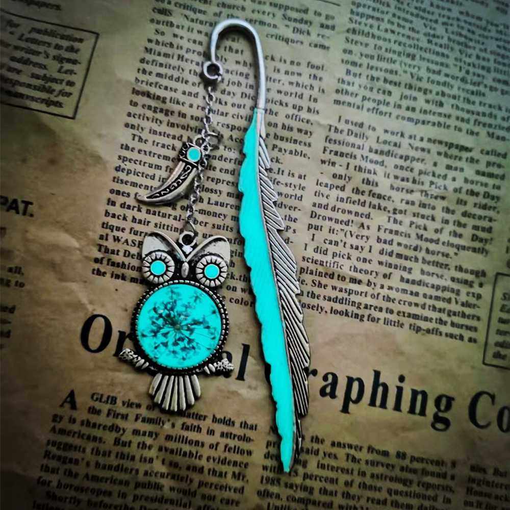 新款直销水晶干花 猫头鹰夜光书签 羽毛书签复古发荧光 发光金属,饰品/流行首饰/时尚饰品新,颈饰,淘宝优惠券,粉丝福利购,淘宝优惠卷