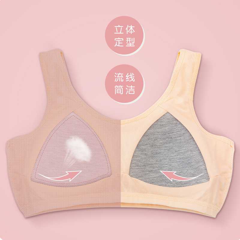 新款直销少女款文胸发育期中小学生内衣运动背心防凸点内衣棉质无