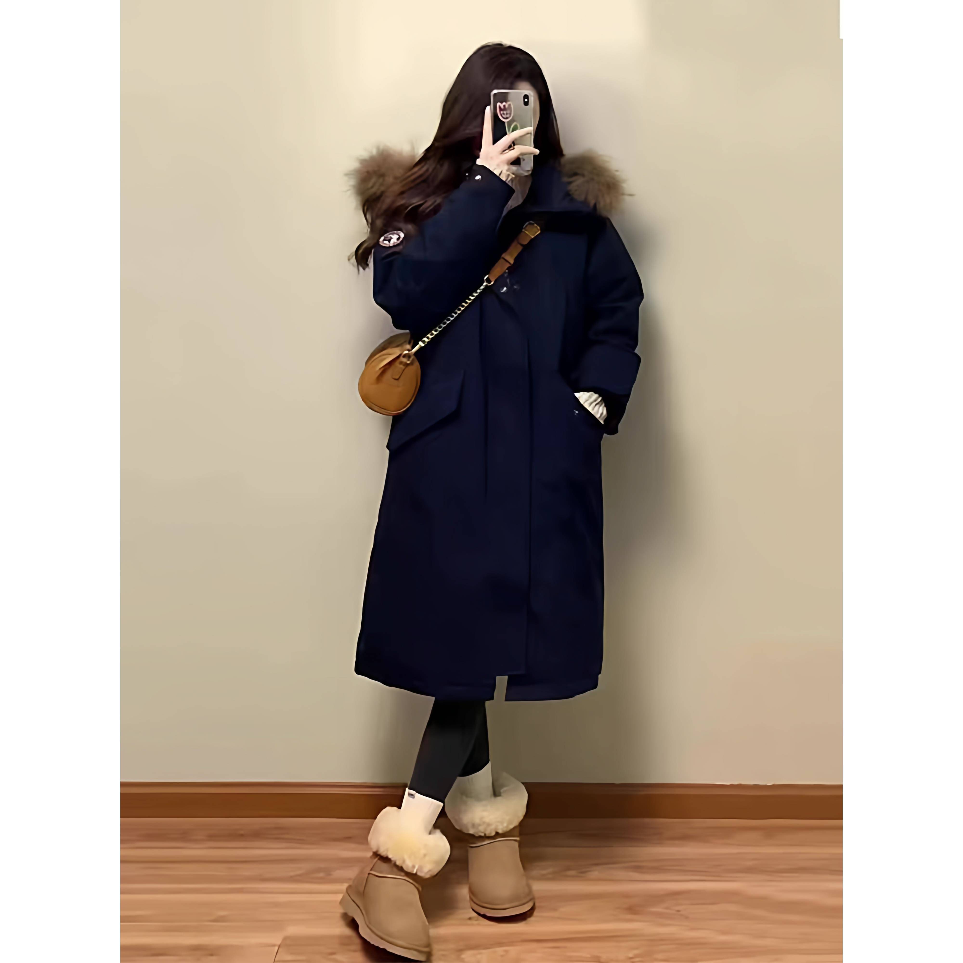 2025冬季新款羽绒棉服女中长款过膝显瘦不臃肿工装棉袄爆款外套潮