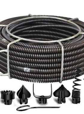 密管道疏通下水NGQ道弹簧工具真1mm加粗加猛6钢手电钻手摇疏通机