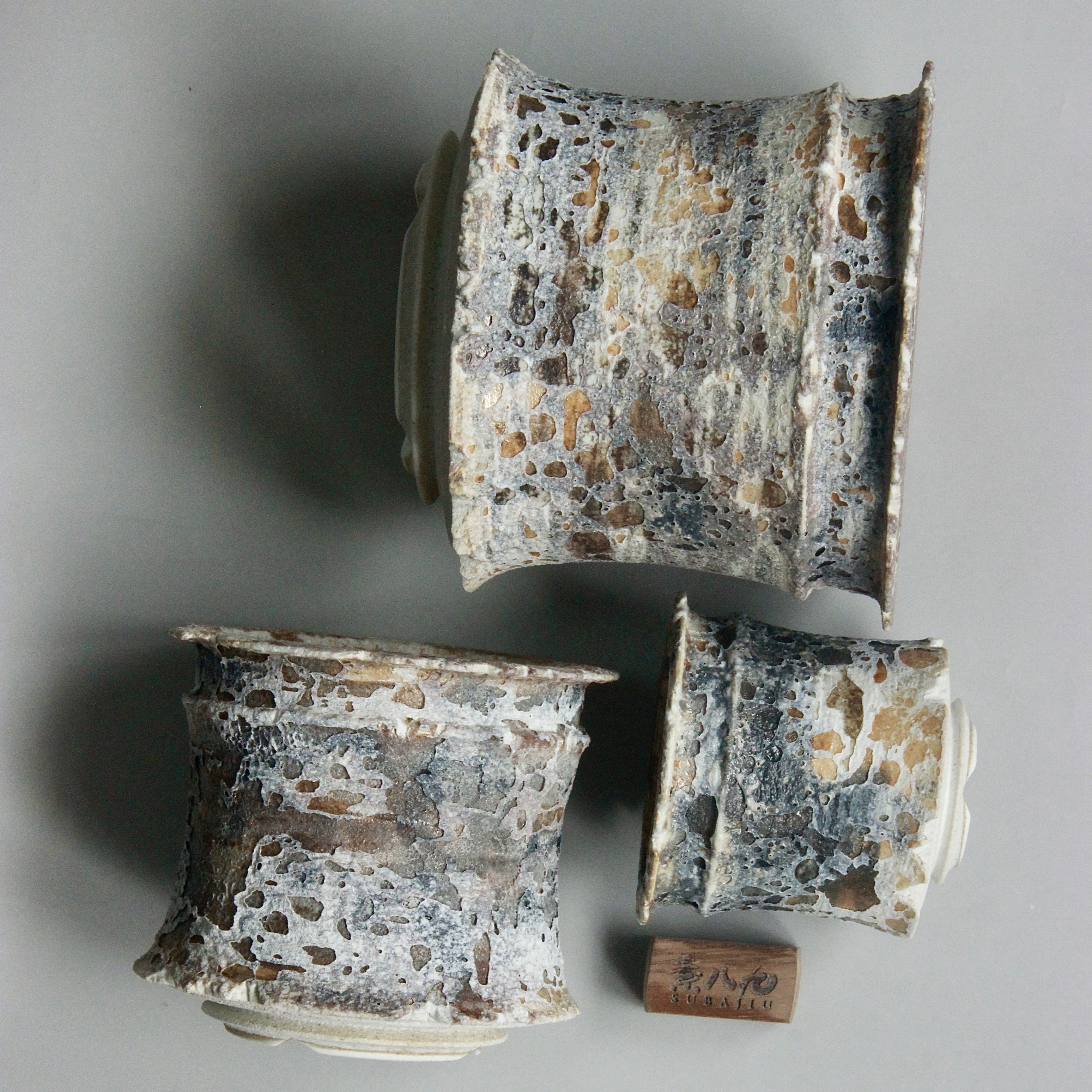 素八九块根植物日式手工块根花盆