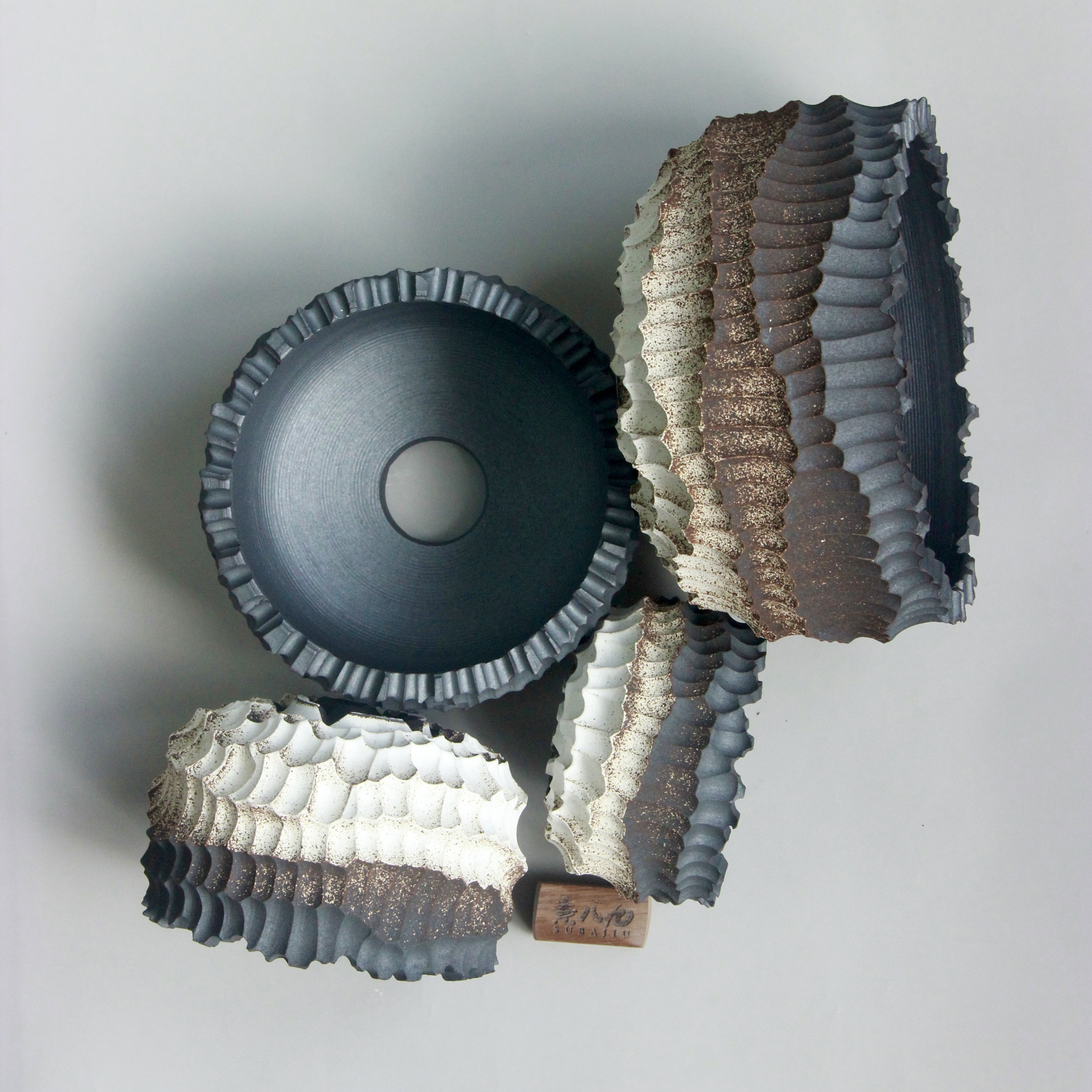 素八九日式复古手工诧寂风仙人球象芽宫龟块根种植简约大花盆陶瓷