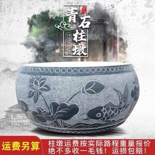 2023新款 大理石柱墩石头柱子底座墩子方青柱基柱础石门墩 爆款