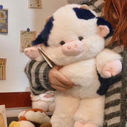 正版跑跑小奶牛公仔狐狸毛绒玩具玩偶床上睡觉抱枕创意礼物送女友