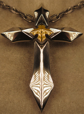 【骑士之魂】十字剑锋星吊坠男潮绅士帅气复古正装项链