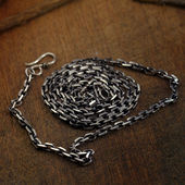 5mm做旧复古泰银锁骨项链男女款 925纯银 3mm太角链 链