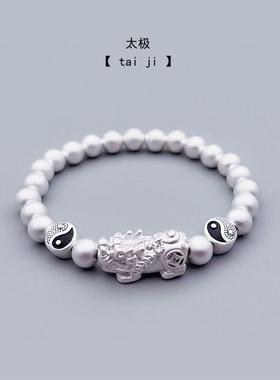 古法银手链男女款情侣手串复古风弹力绳民族风貔貅小众设计国潮