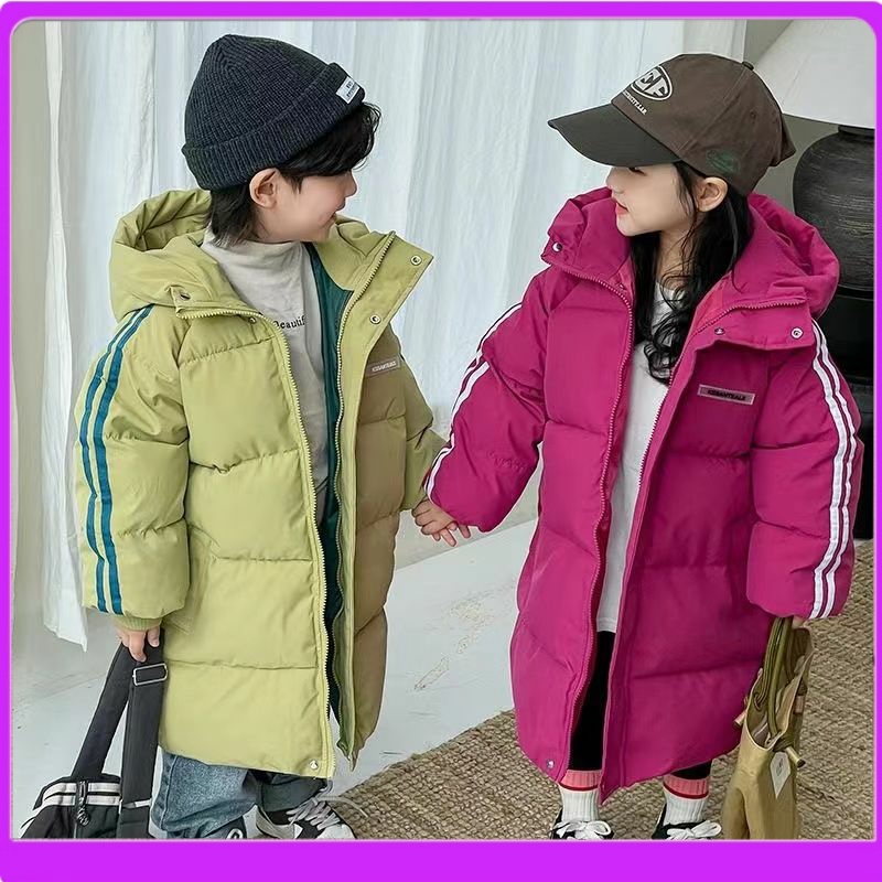 品牌儿童羽绒棉服加厚童装中长款男孩外套棉衣女童新款冬季宝宝棉