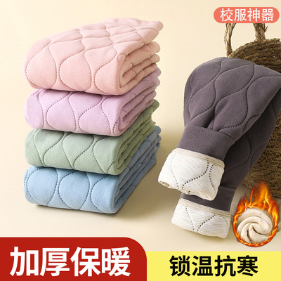 品牌儿童校服神器棉裤秋冬三层夹棉加绒加厚男童女童学生打底保暖