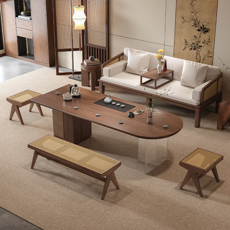 吉赠新中式实木沙发客厅罗汉床茶桌椅组合宋代美学泡茶台新款高端,住宅家具,家用茶台/茶桌,淘宝优惠券,粉丝福利购,淘宝优惠卷