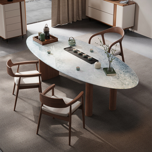吉赠天然奢石茶桌轻奢现代高级感客厅意式极简茶台2025新款高端
