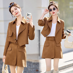 流行百搭显瘦小个子短外套 美拉德麂皮外套女时尚 已出货春装 新品