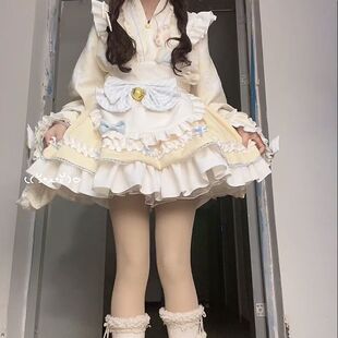 泡泡熊原创设计小眠汪和风Lolita套装 洛丽塔小女仆可爱小狗Lo裙