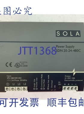 原装供应SOLA SDN 20-24-480C 电源 输出 24VDC 20A 输入 380/50