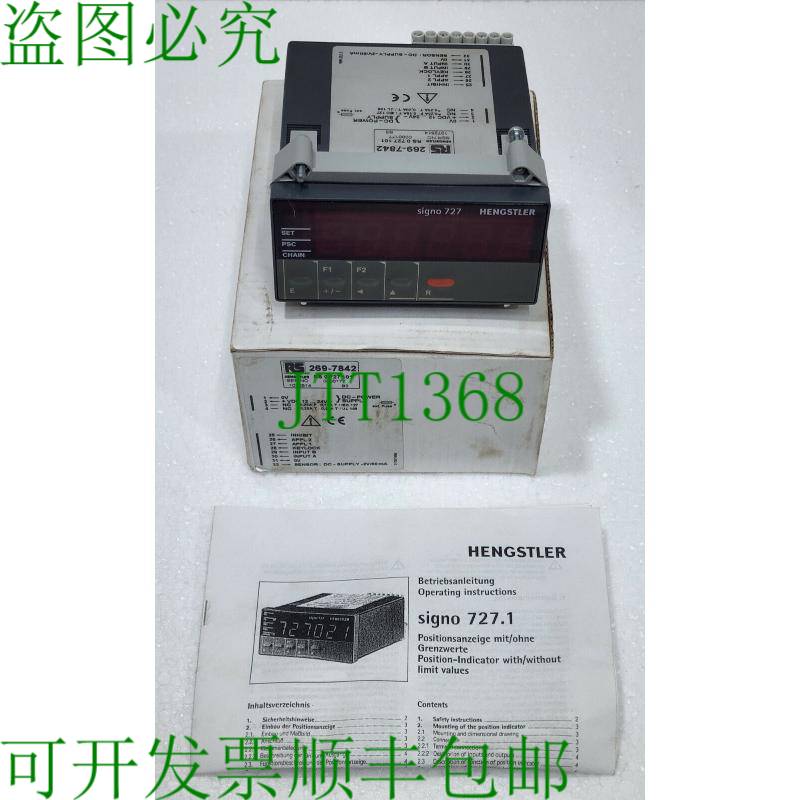 亨斯特勒 0 727 101 SIGNO 727/727.1位置 12-24VDC RS 269-7842