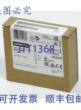 原装供应Simatic S7 ET200SP模拟量输入,6ES7 134-6JD00-0DA1,6