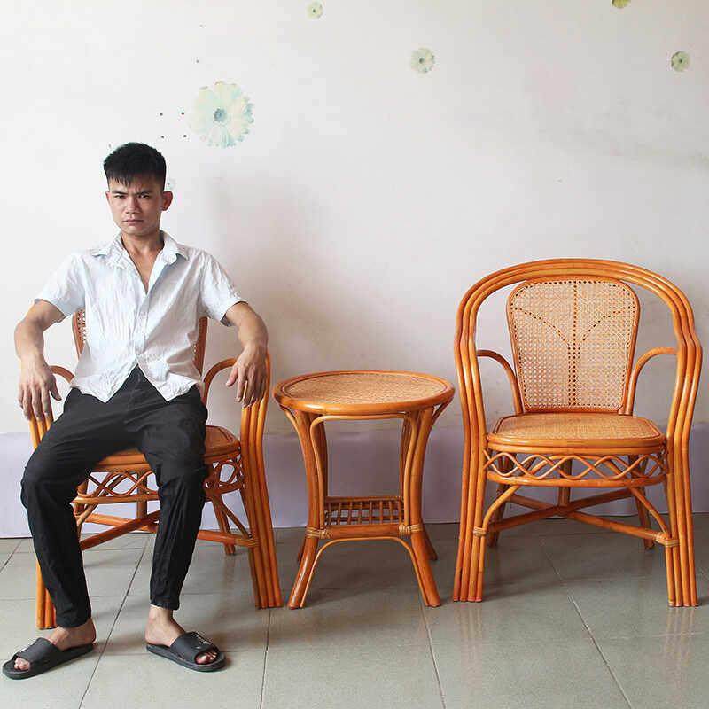 真藤椅子茶几三件套办公家用椅阳台客厅藤椅休闲椅乘凉椅藤编藤椅,住宅家具,阳台椅,淘宝优惠券,粉丝福利购,淘宝优惠卷