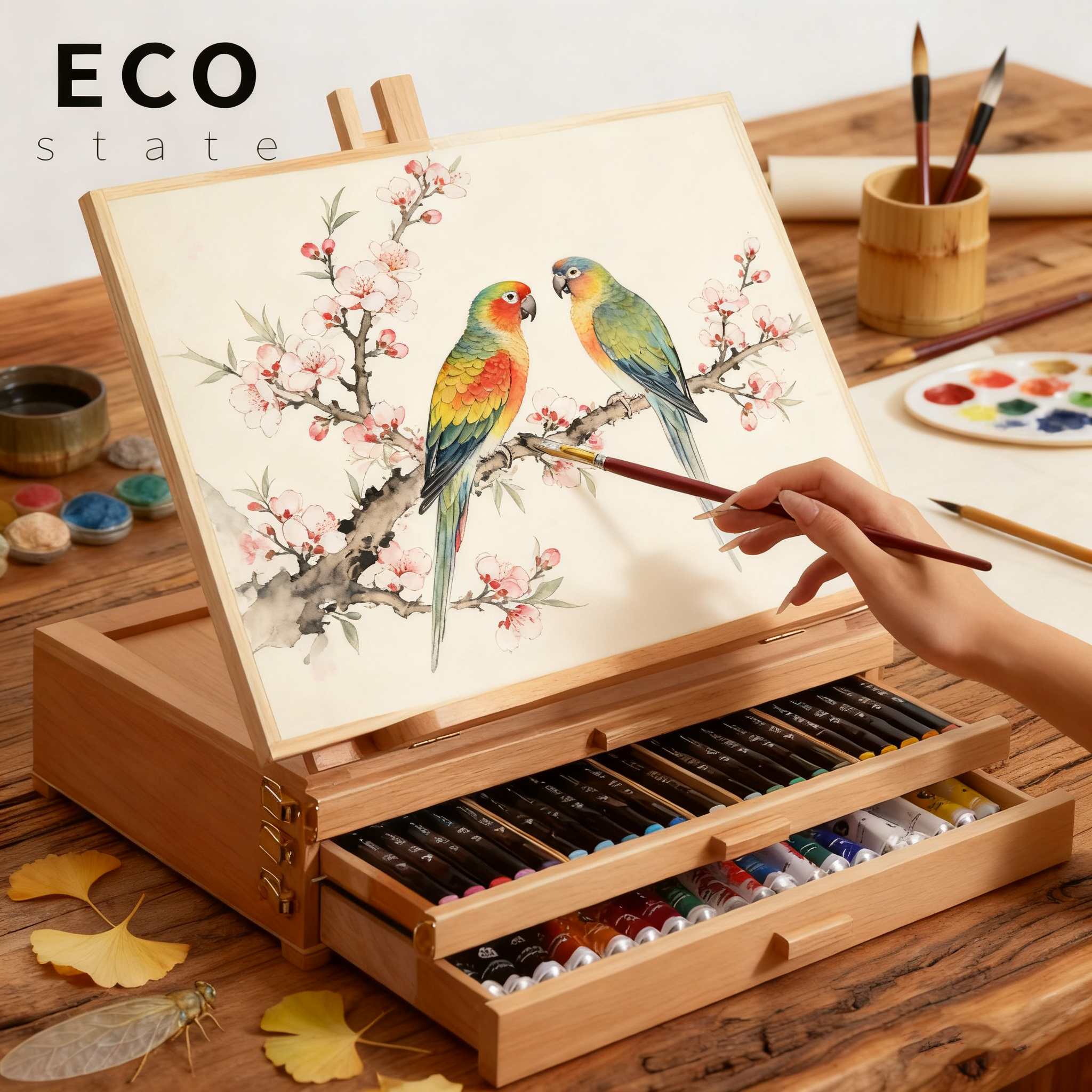 儿童桌面画架抽屉式台式画架