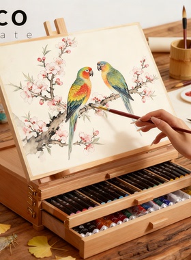ECO儿童桌面画架台式画架美术生专用折叠便携8K油画架抽屉式4K画