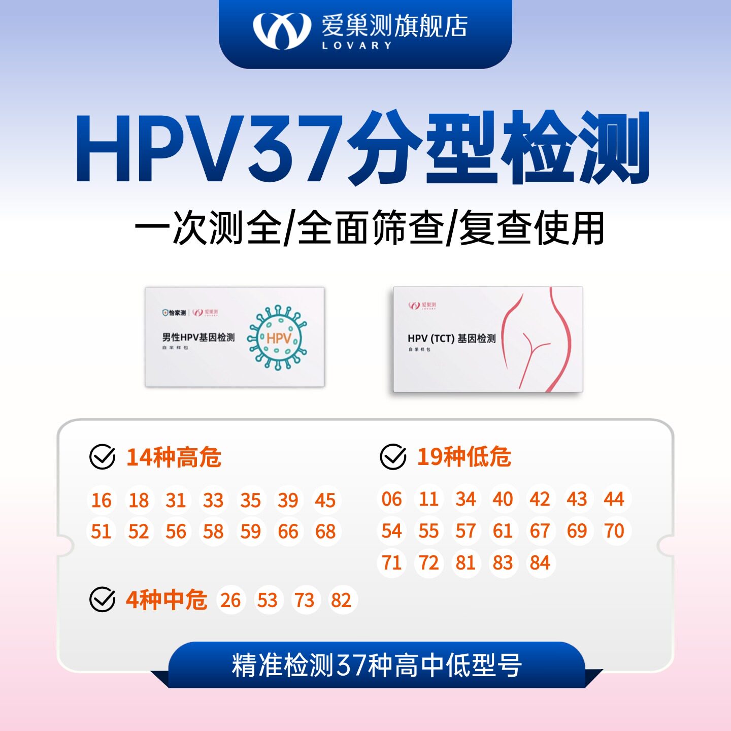 男女hpv37分型检测全面筛查复查