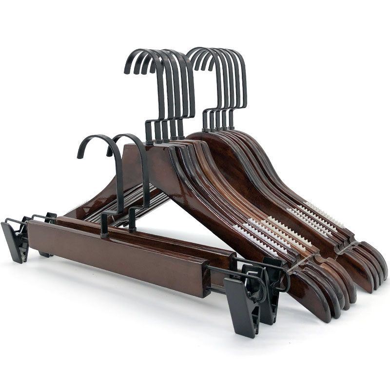 复古防滑实木女装衣架子服装店专用木质衣撑定制刻字童装无痕裤夹