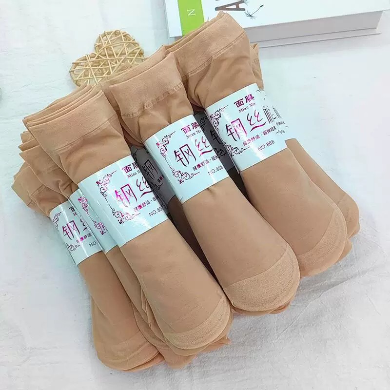 短丝袜女春夏季薄款短钢丝袜子肉色中筒女透明防勾丝短款丝袜肤色