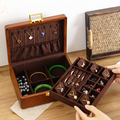 匠功夫纯实木首饰收纳盒木质带锁双层中式 复古轻奢首饰盒子手饰盒