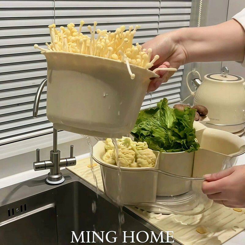 火锅配菜盘食材置物架高颜值家用吃火锅聚餐可旋转备菜冬季收纳