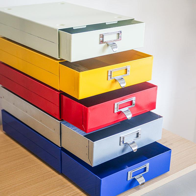 哈伯㊣DULTON抽屉式收纳盒台面可堆叠文件盒分类整理金属抽屉柜