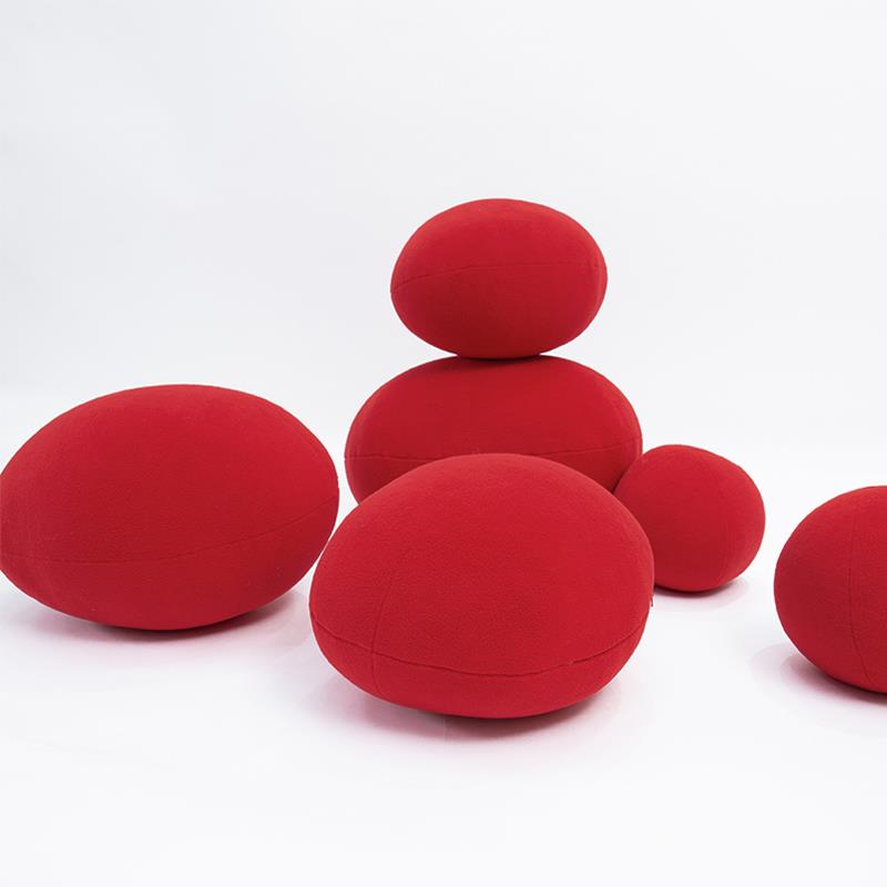 趋然 玫瑰红网红彩色抱枕幼儿园圆形儿童石头抱枕球形鹅卵石靠枕