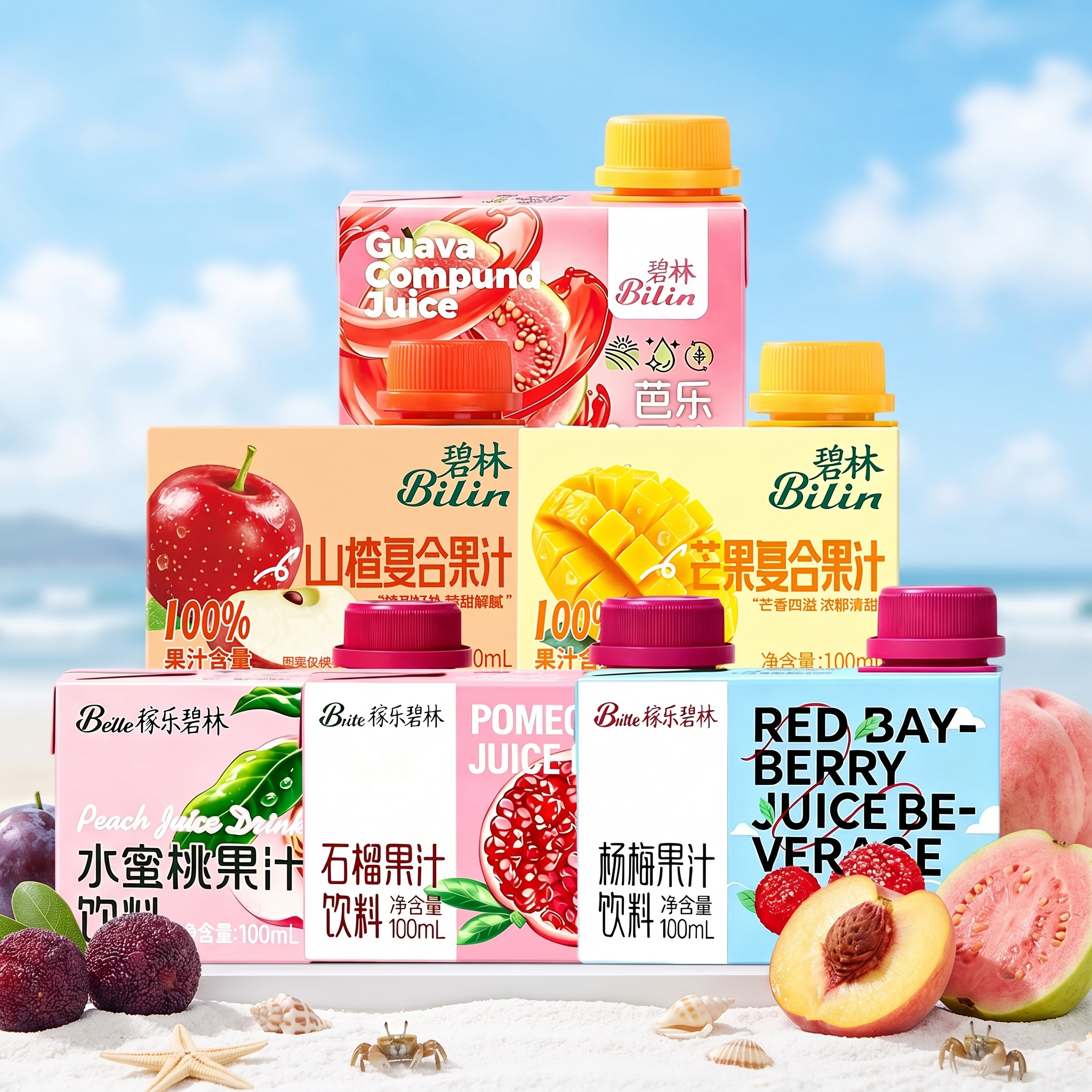 稼乐碧林果汁100ml*24盒橙汁水蜜桃汁山楂汁健康营养果汁儿童饮料