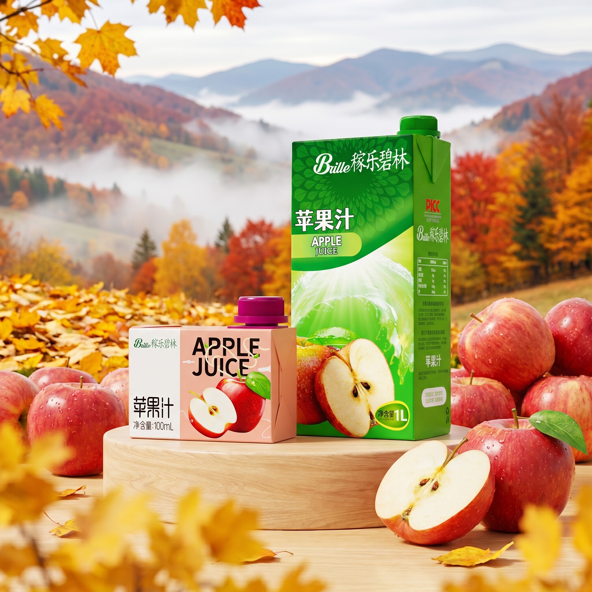 碧林苹果汁100ml装迷你果汁