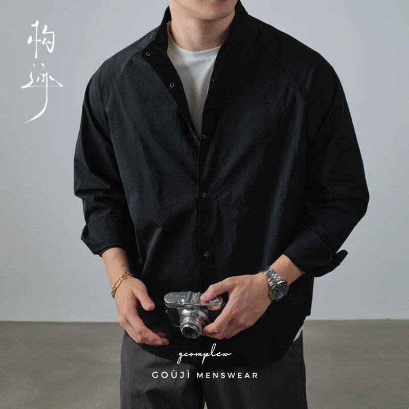 GGG/构迹男装【新中式国风】秋季防泼水商务休闲通勤长袖衬衫外套