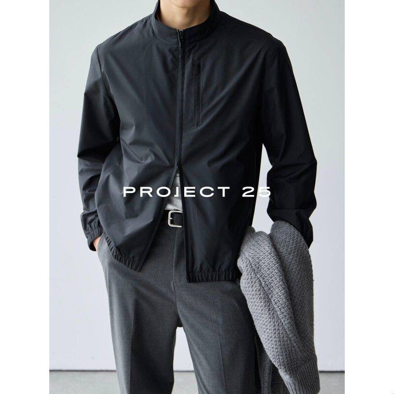PROJECT 25 零压轻量化薄款户外休闲通勤夹克男士防泼水立领外套