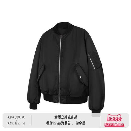 新雪丽 尼龙Bomber棉服Cleanfit外套圆领飞行夹克