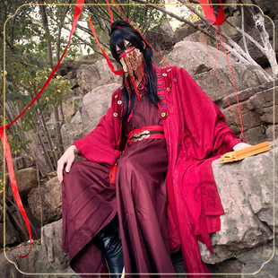 李火旺cos服道诡异仙坐忘道c服铜钱面罩假发万圣节cosplay全套