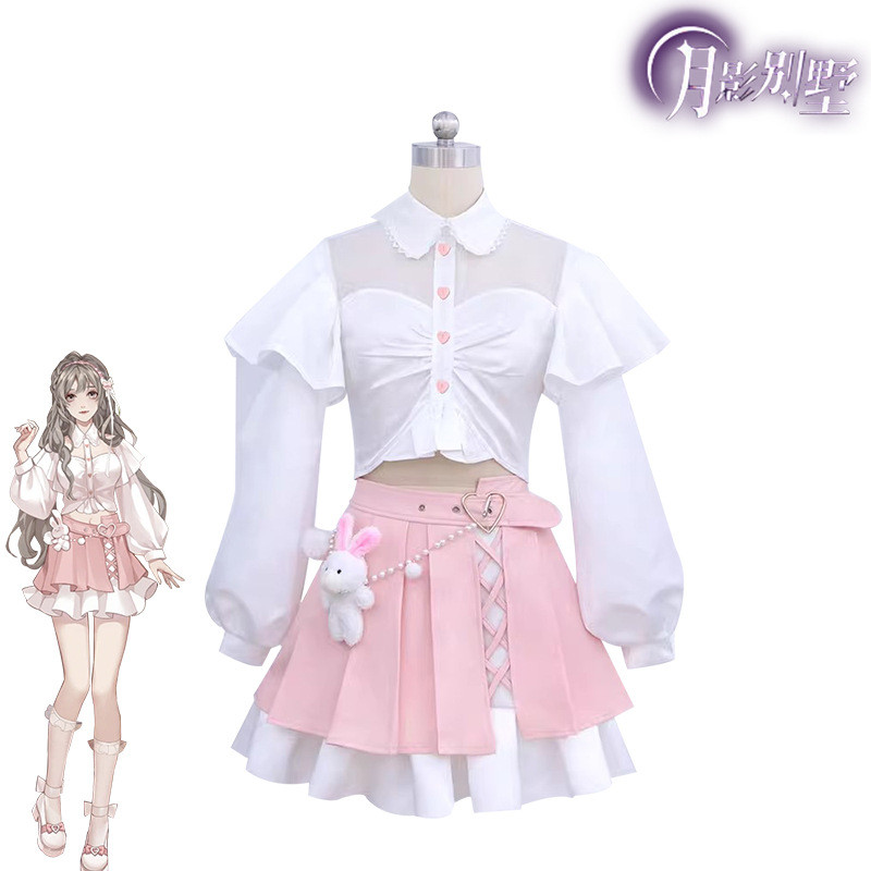 梵优cos服 粉色安娜 月影cosplay动漫全套服装常服演出服表演套装