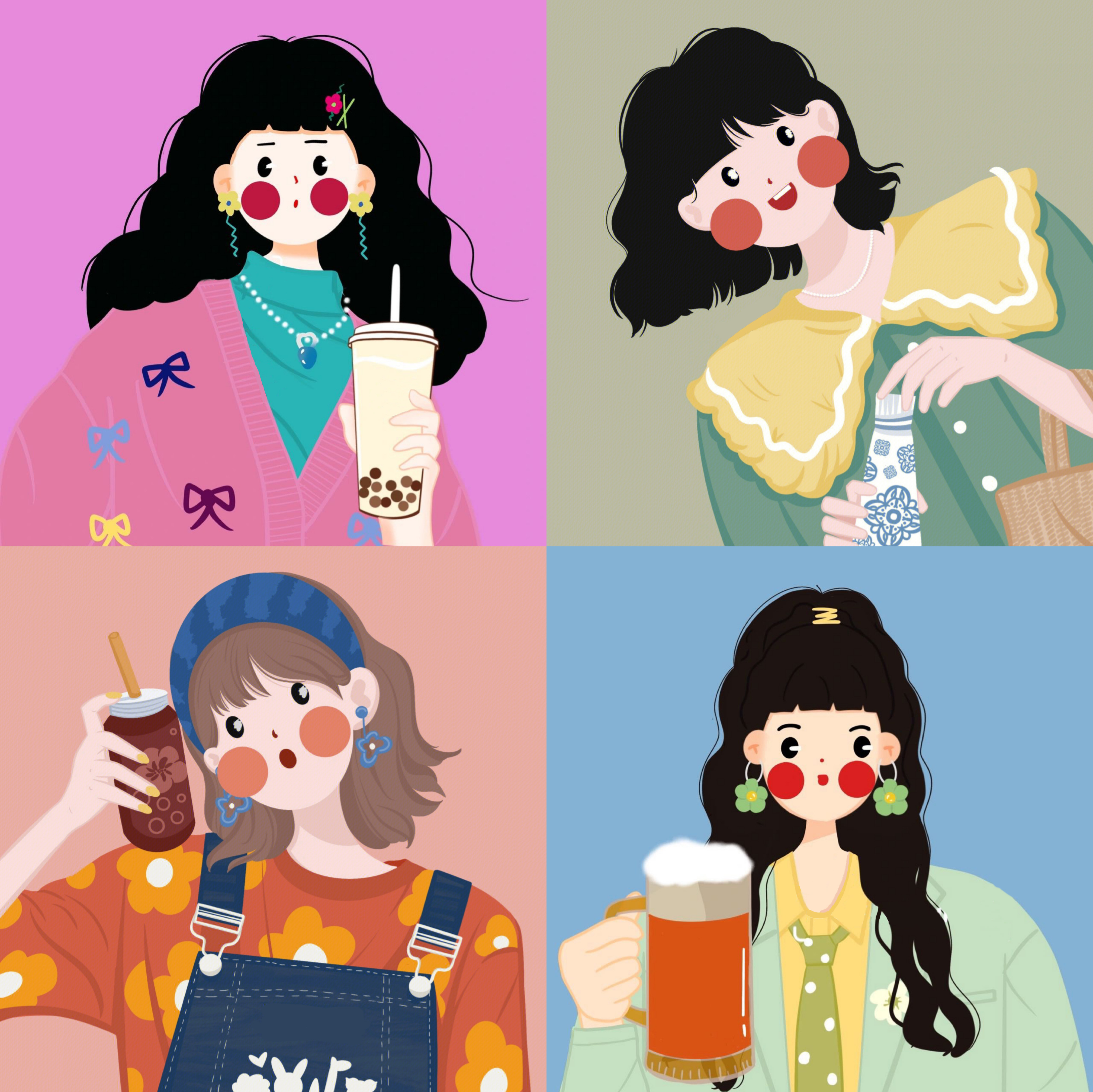 手绘头像定制卡通情侣q版人物形象设计照片转动漫插画约稿个性画