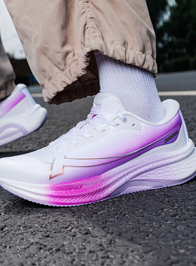 特步两千公里3.0plus跑步鞋女鞋网面透气运动鞋冬季新款紫色跑鞋