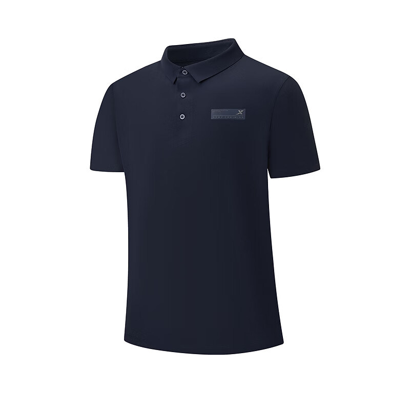 特步polo衫男装翻领透气休闲短袖冬季新款商务T恤男健身运动上衣