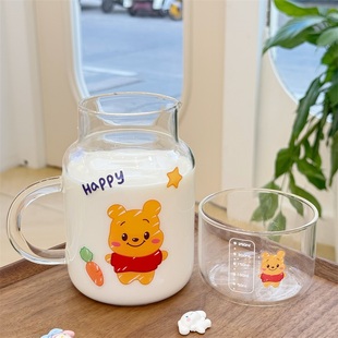 水杯耐高温泡茶杯高硼硅玻璃杯大容量800ml喝水杯子女带盖咖啡杯