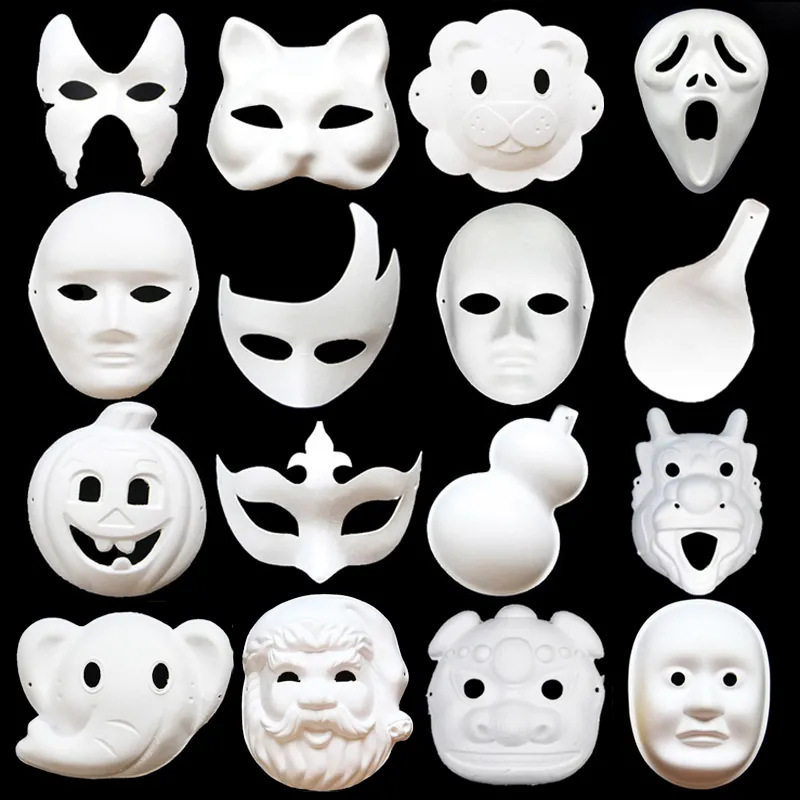 白胚纸浆狐狸面具彩绘手工diy少儿手绘画空白猫脸京剧脸谱幼儿园