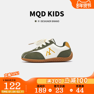 MQD男童女童鞋子2026春季新款舒适透气百搭魔术贴软底板鞋德训鞋