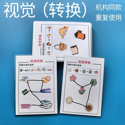 孤独症宝宝视觉基础转换训练卡片发育迟缓儿童心智解读 特教教具